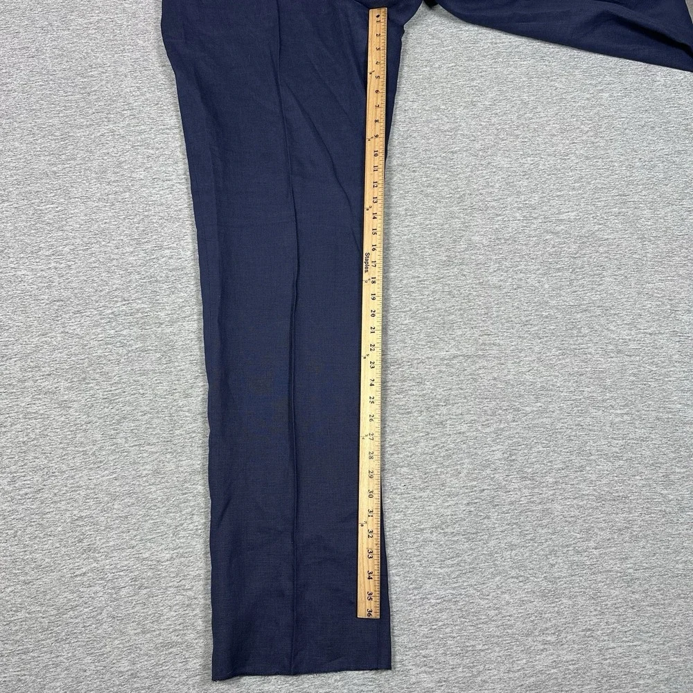 Paul Frederick Pants Mens 46 Navy Blue 100% Linen UNHEMMED City Travel NEW